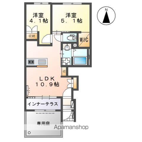 プランドール 慶(2LDK/1階)の間取り写真