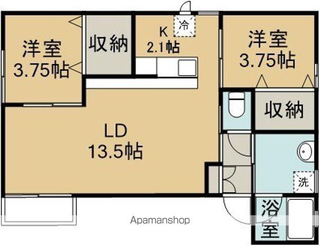 エランドールⅠ(2LDK/1階)の間取り写真