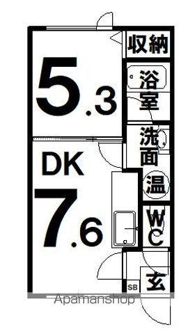 アーバンエステート21(1DK/2階)の間取り写真