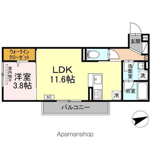 サントピア新涯II(1LDK/3階)の間取り写真