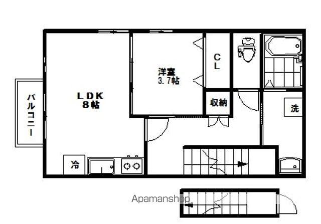 ココリ長町8丁目(1LDK/2階)の間取り写真
