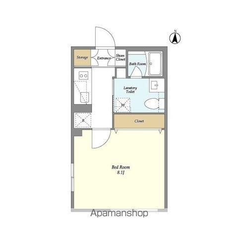 ガーデンレジデンス恵比寿(1K/1階)の間取り写真