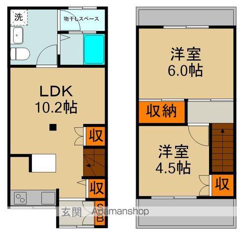 京阪電気鉄道京阪線 大和田駅(大阪) 徒歩23分 2階建 築59年(2LDK)の間取り写真