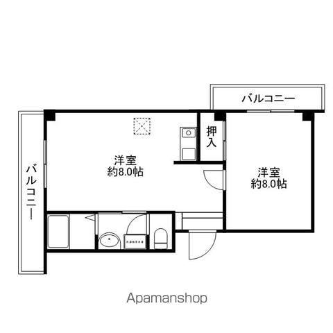 旭ビル(1LDK/2階)の間取り写真