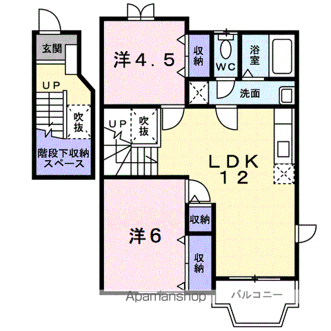 コーポリバーサイドⅡ(2LDK/2階)の間取り写真