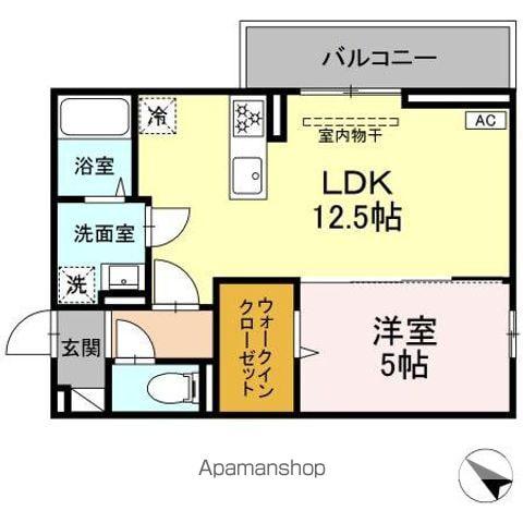 CLASSEUM盛岡駅前 III(1LDK/1階)の間取り写真