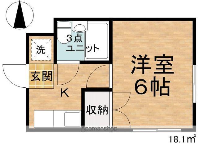 シティハイツフリハタ(1K/2階)の間取り写真