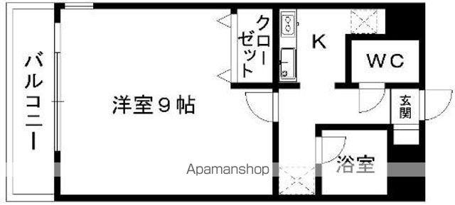 サンホワイト新町(1K/9階)の間取り写真