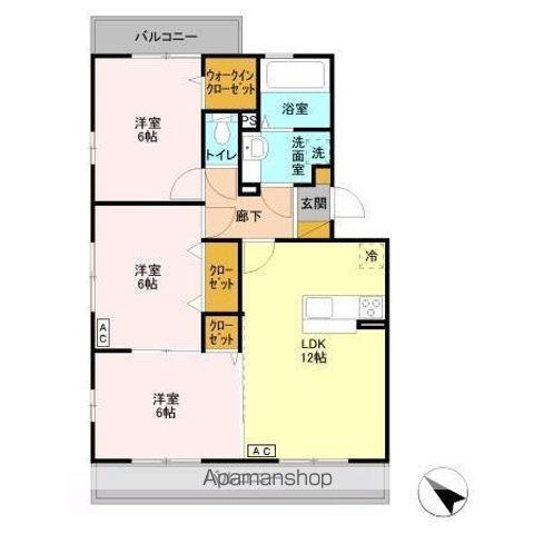 メゾン・ドゥ・ロジェ(3LDK/2階)の間取り写真