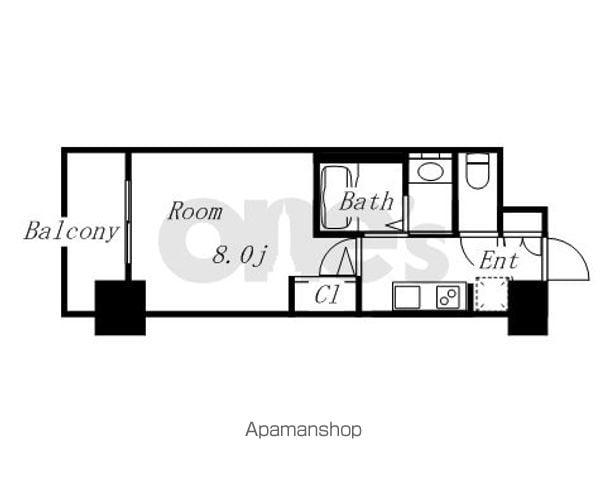 エステムコート名古屋新栄Ⅱアリーナ(1K/12階)の間取り写真