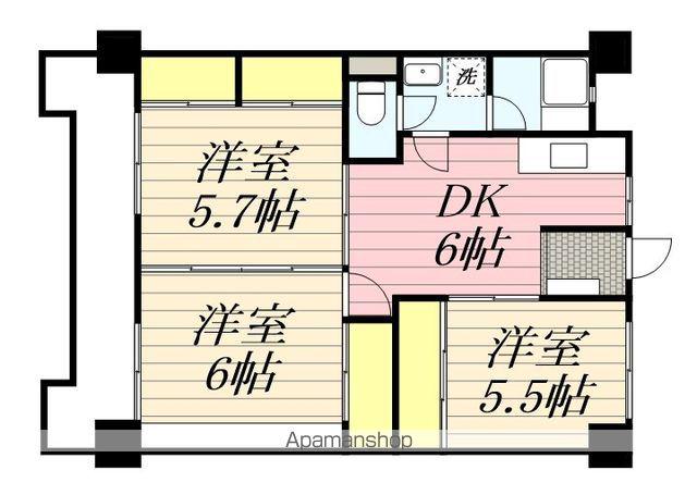 プレアール荒木(3DK/5階)の間取り写真