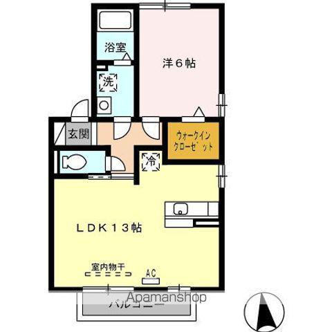 モンテカスカーダA棟(1LDK/2階)の間取り写真
