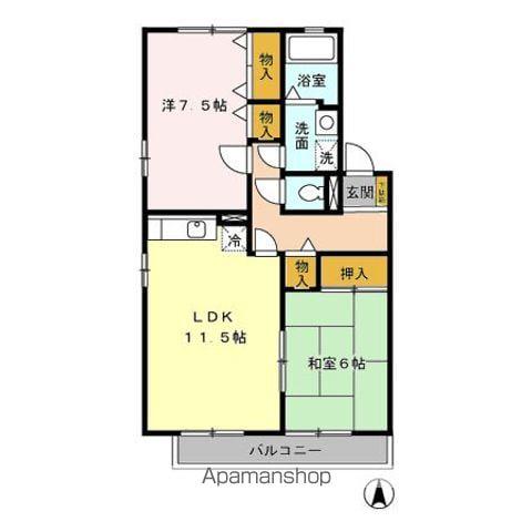 KファミーユA棟(2LDK/2階)の間取り写真