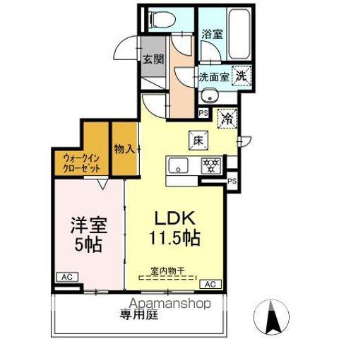 ルヴィータ矢田南(1LDK/1階)の間取り写真