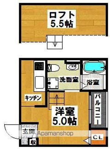 ドメーヌ堺(ワンルーム/1階)の間取り写真