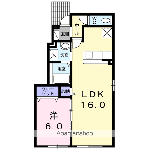 タヴォロッツァカーサ(1LDK/1階)の間取り写真