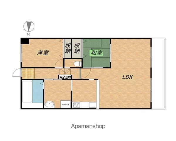 ユニハイム膳所(2LDK/6階)の間取り写真