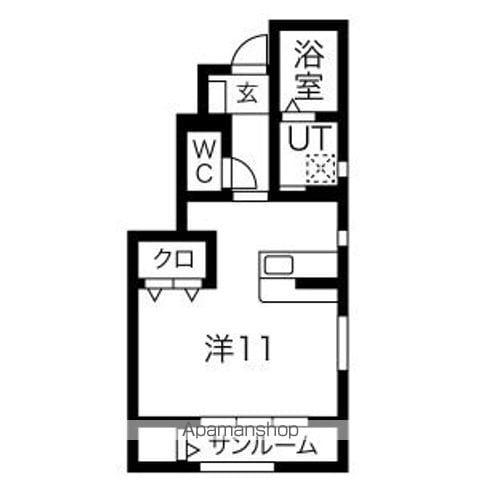 ハウスポコ(1K/1階)の間取り写真