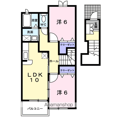 メゾンドプチモア(2LDK/2階)の間取り写真
