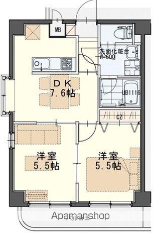 アトランティデ(2DK/2階)の間取り写真