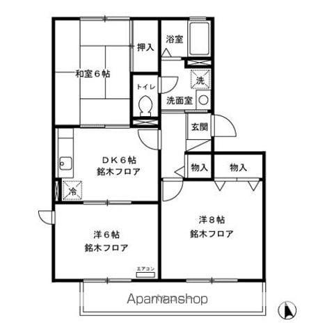 ガーデン岳樹(3DK/3階)の間取り写真