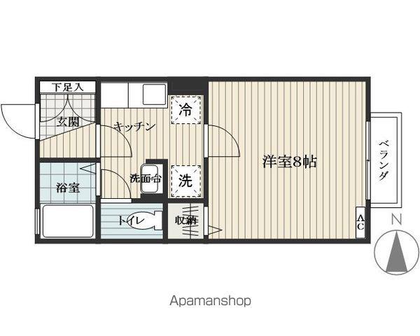 タウンコート七日町(1K/2階)の間取り写真