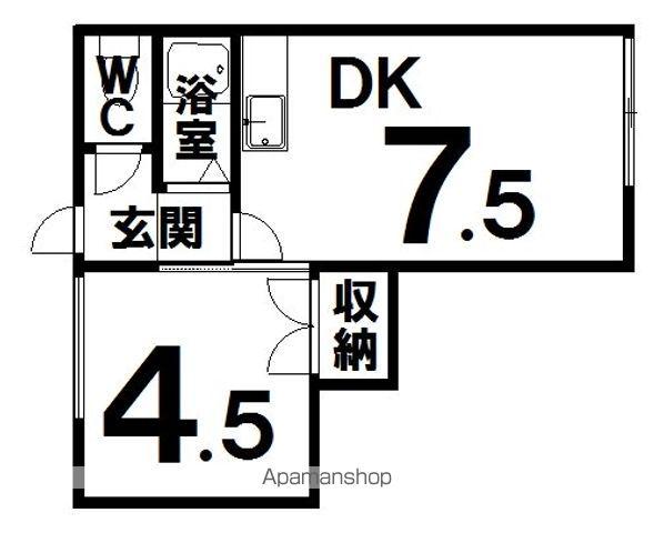 ハイツ74(1DK/2階)の間取り写真