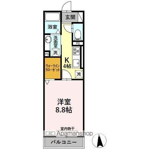 パーチェ黒野(1K/2階)の間取り写真