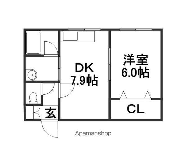 ジュネス大通(1DK/4階)の間取り写真
