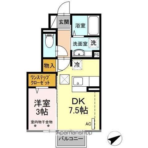 D-ROOM椿(1DK/1階)の間取り写真