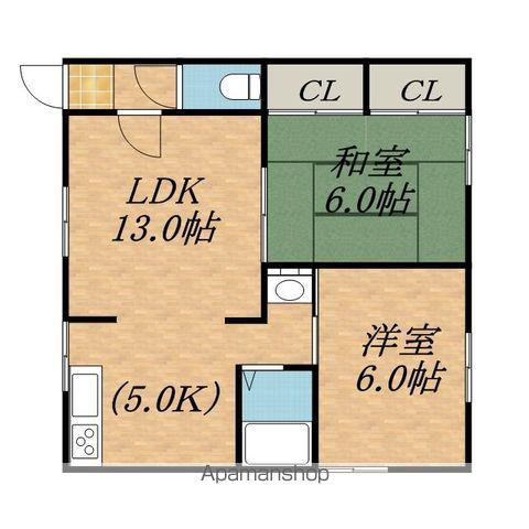 コーポ宮腰(2LDK/1階)の間取り写真