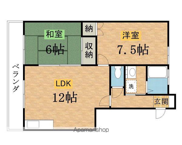 グリーンパレス市川(2LDK/2階)の間取り写真