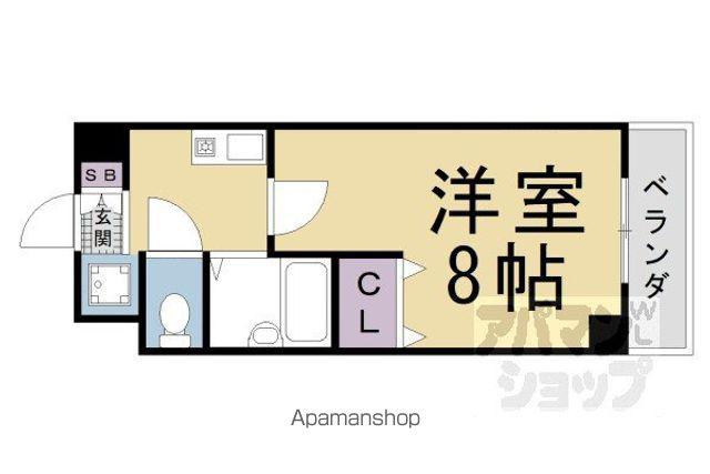ハピネスOIKE(1K/2階)の間取り写真