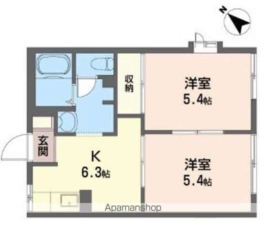 フォーブル加賀野(2K/1階)の間取り写真