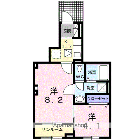 アルコバレーノ(2K/1階)の間取り写真