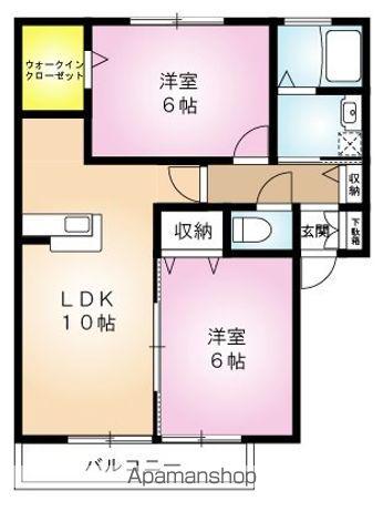 エミグラント(2LDK/2階)の間取り写真