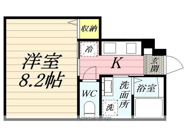 ヴィラウィーブ(1K/1階)の間取り写真