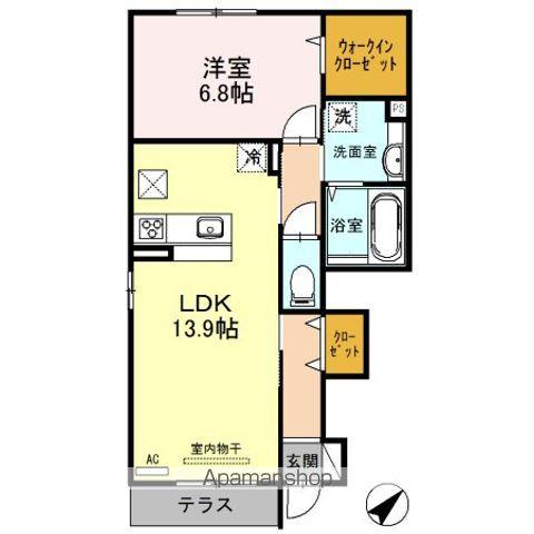 HARMONY M(1LDK/1階)の間取り写真