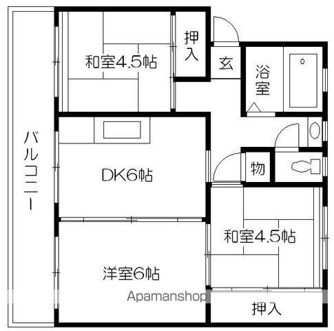ゆたかコーポラス(3DK/5階)の間取り写真