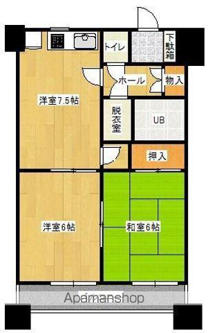 ダイアパレス大手門第2(2DK/5階)の間取り写真