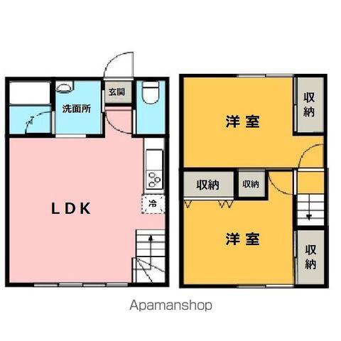 パークサイドSC A棟(2LDK)の間取り写真