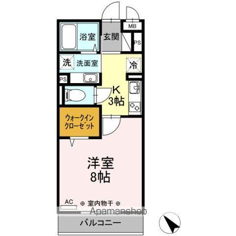 クレインリング丸山台(1K/2階)の間取り写真