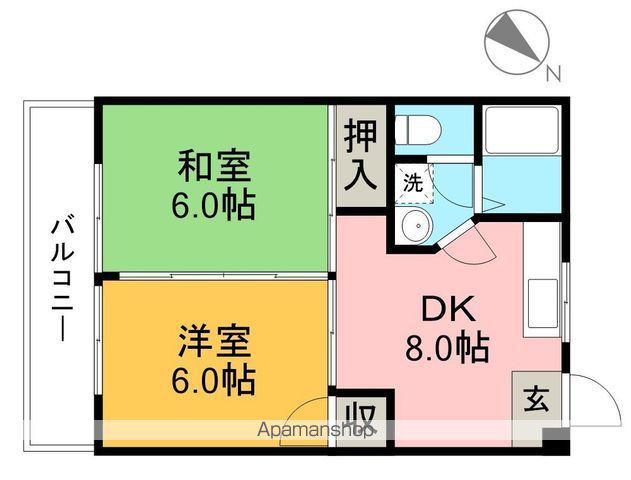 リバープール桟四(2DK/2階)の間取り写真