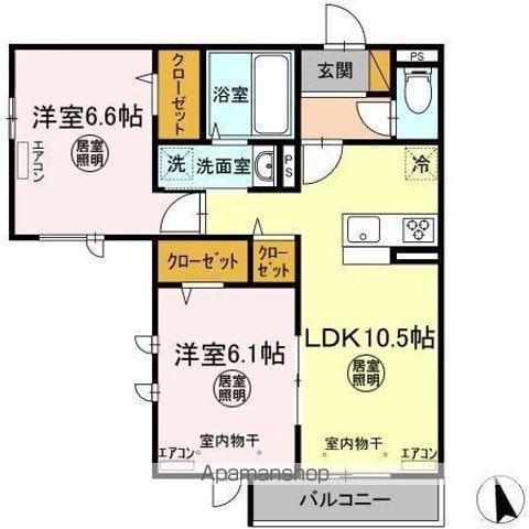 チェントラーレ(2LDK/3階)の間取り写真