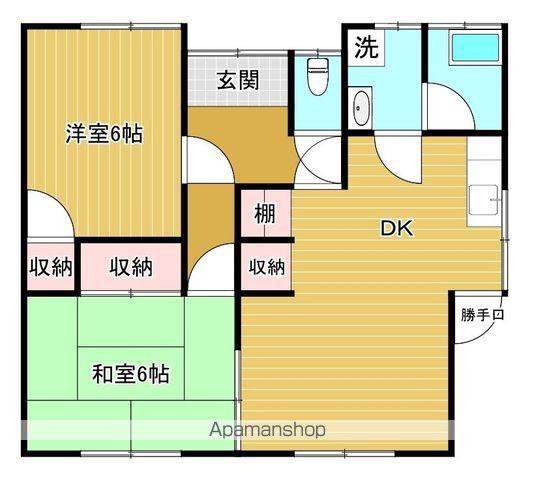 予讃線 伊予氷見駅 徒歩13分 1階建 築35年(2LDK)の間取り写真