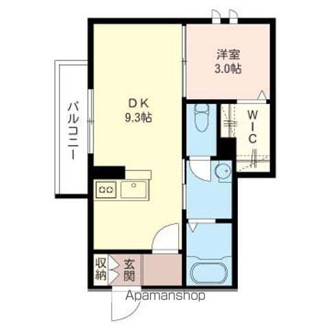 カーサ・ラゴルナ(1DK/2階)の間取り写真