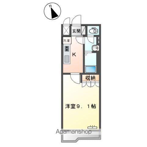 フォレストタウン(1K/2階)の間取り写真