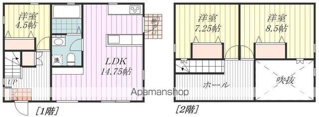 伊予鉄道高浜線 山西駅 徒歩17分 2階建 築11年(3LDK)の間取り写真