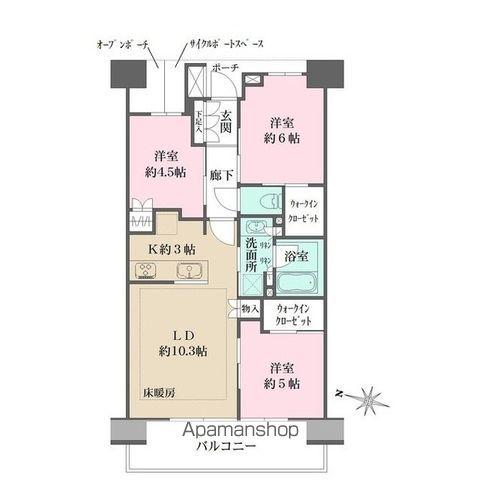 パークホームズ川口 ザレジデンス(3LDK/14階)の間取り写真