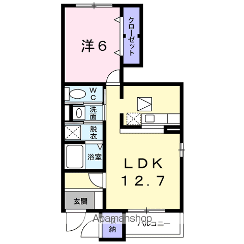 アローザ25D(1LDK/1階)の間取り写真